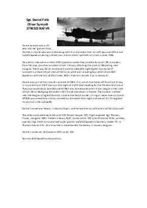 A preview of a PDF biography for Synnott, Daniel Felix Oliver